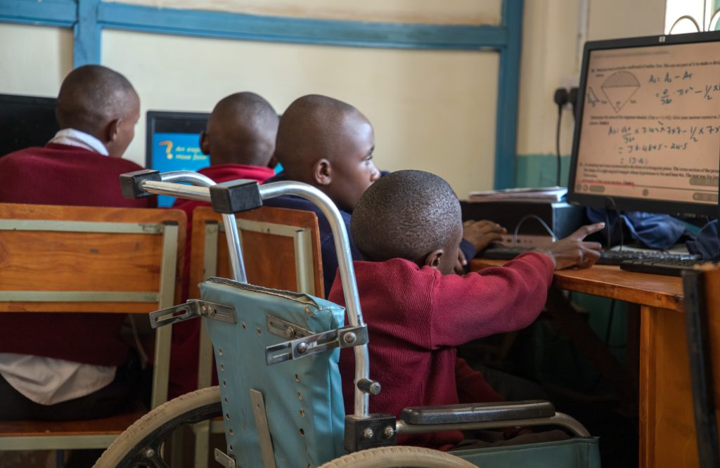 Students in the Comps Lab Learning at Masaku School for the Physically Disabled